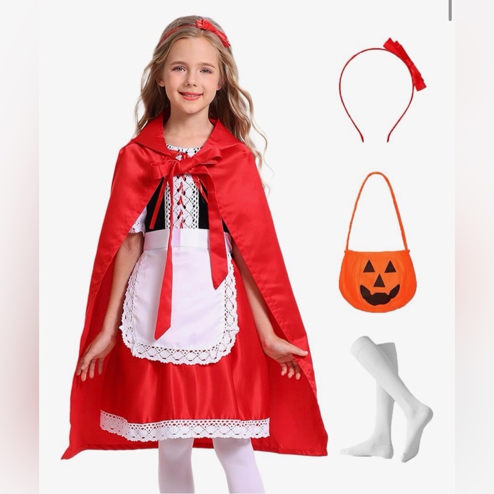 NWT 5 pc Little Red Riding Hood Girls Costume